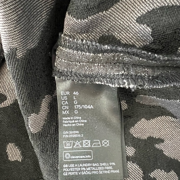 H&M Womens Black Jacquard Dress sz Large - Picture 12 of 16